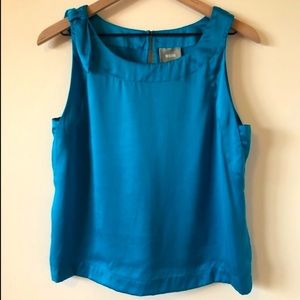 Anthropologie Maeve 100% Silk Turquoise Top